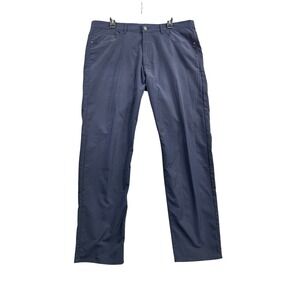 G H Bass & Co Mens Pants Navy Blue Straight Leg Flat Front Size 38x32